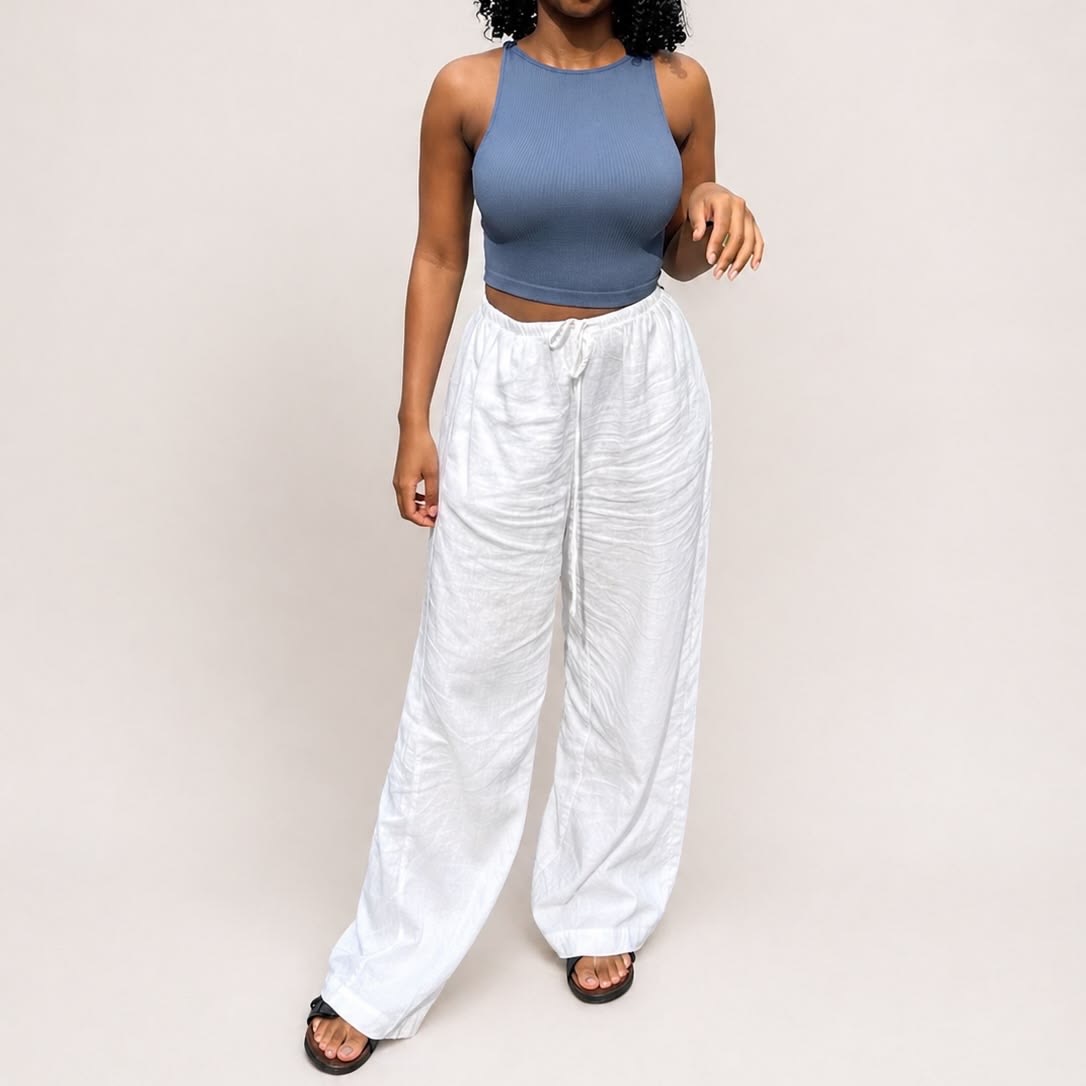Comfy Camp; Free Linen White Pants.