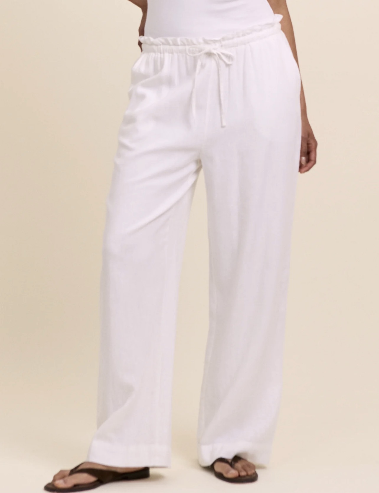 Leisure Linen Pants(White)